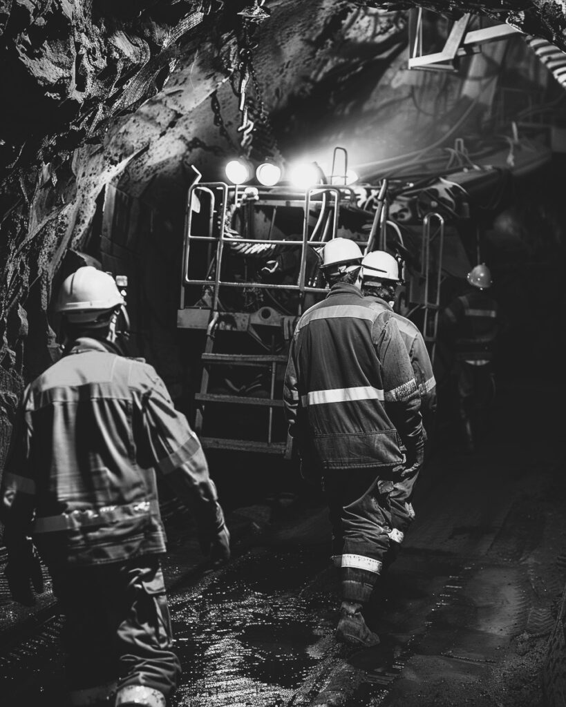 Kuzbass coal production – miners working underground in a regional coal mine