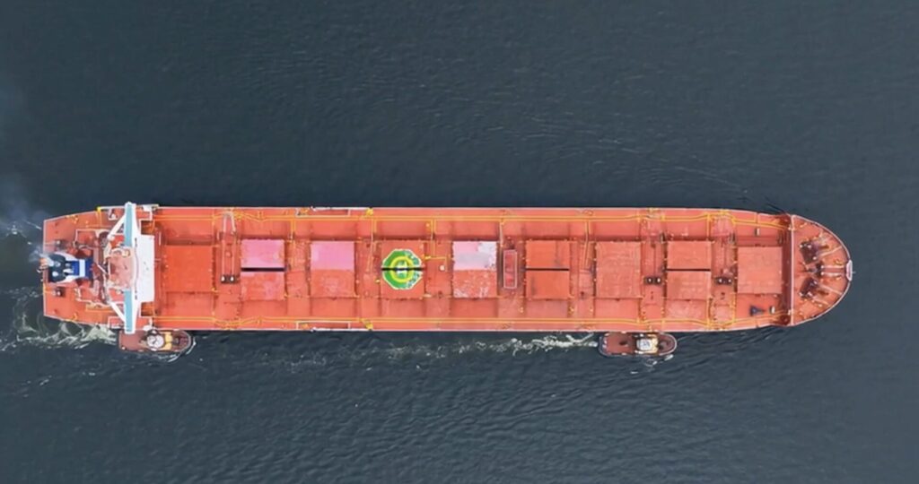 Bulk carrier transporting coal cargo amid global coal price movements