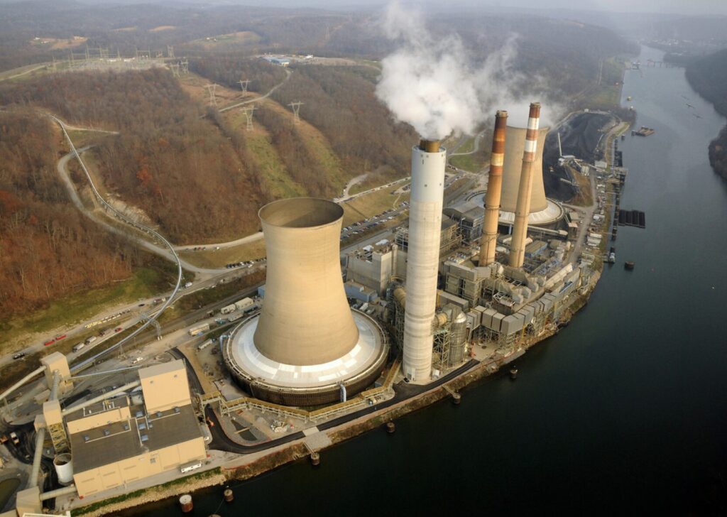 U.S. coal power plant on the Monongahela River representing facilities receiving modernisation funding