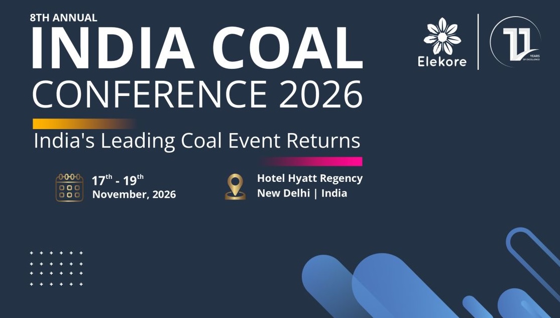 India Coal Conference 2026 promotional banner | The Coal Hub | The Coal Hub Banner promoting the India Coal Conference 2026, taking place from 17–19 November 2026 at the Hyatt Regency in New Delhi, India.