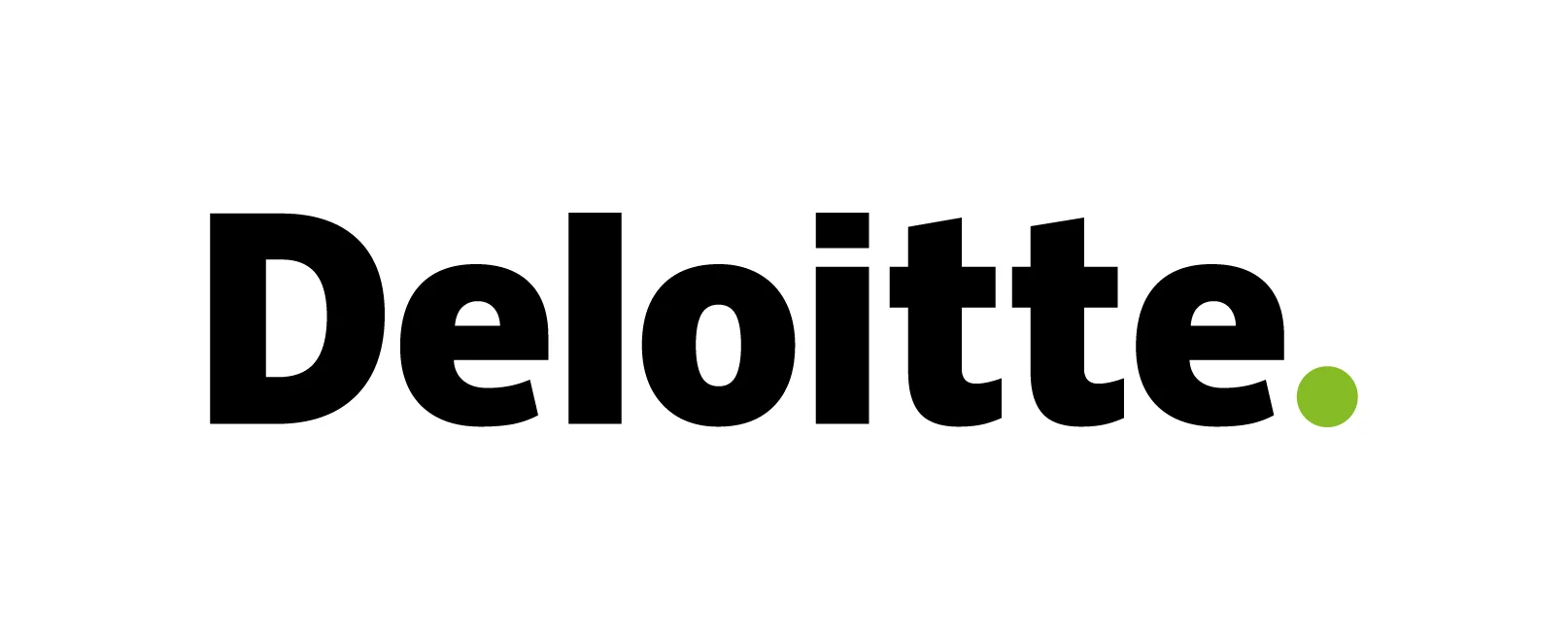 Deloitte logo: black wordmark with a green dot on the right side.