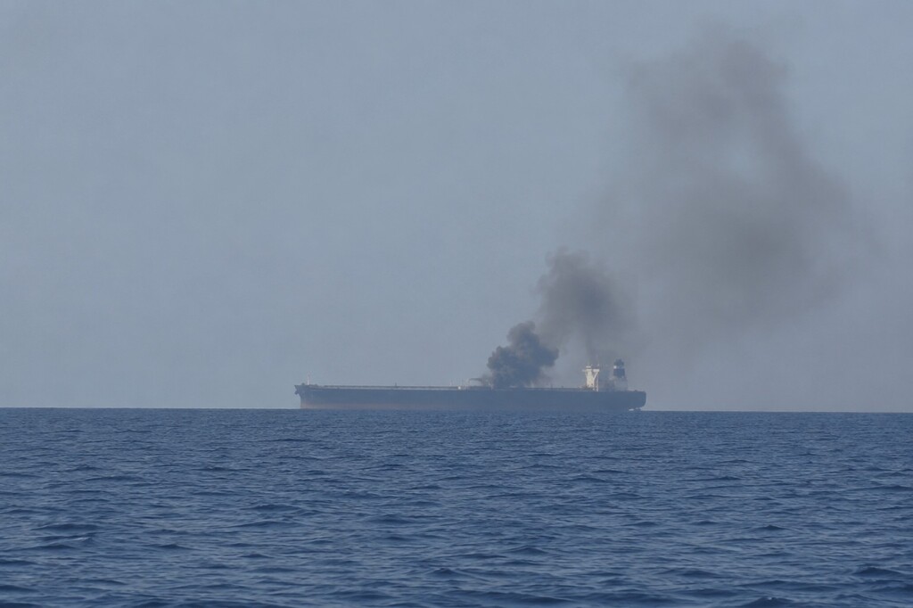 Bulk carrier emitting smoke in the Black Sea amid growing risks to Russian coal exports