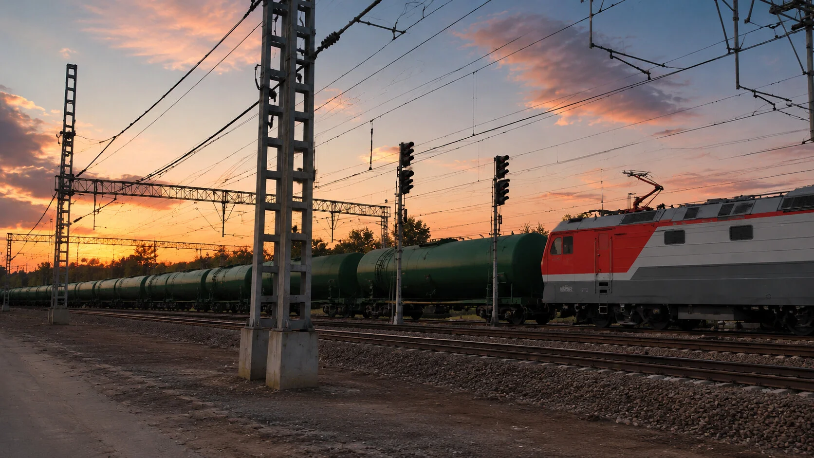 Fuel transport train highlighting Russian coal supply risks | The Coal Hub | The Coal Hub Russian fuel transport train on railway tracks as Russian coal faces diesel supply and cost risks