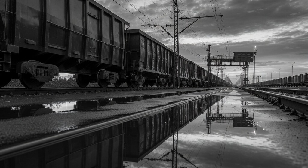 Railway wagons transporting Russian coal to northwest and southern export ports