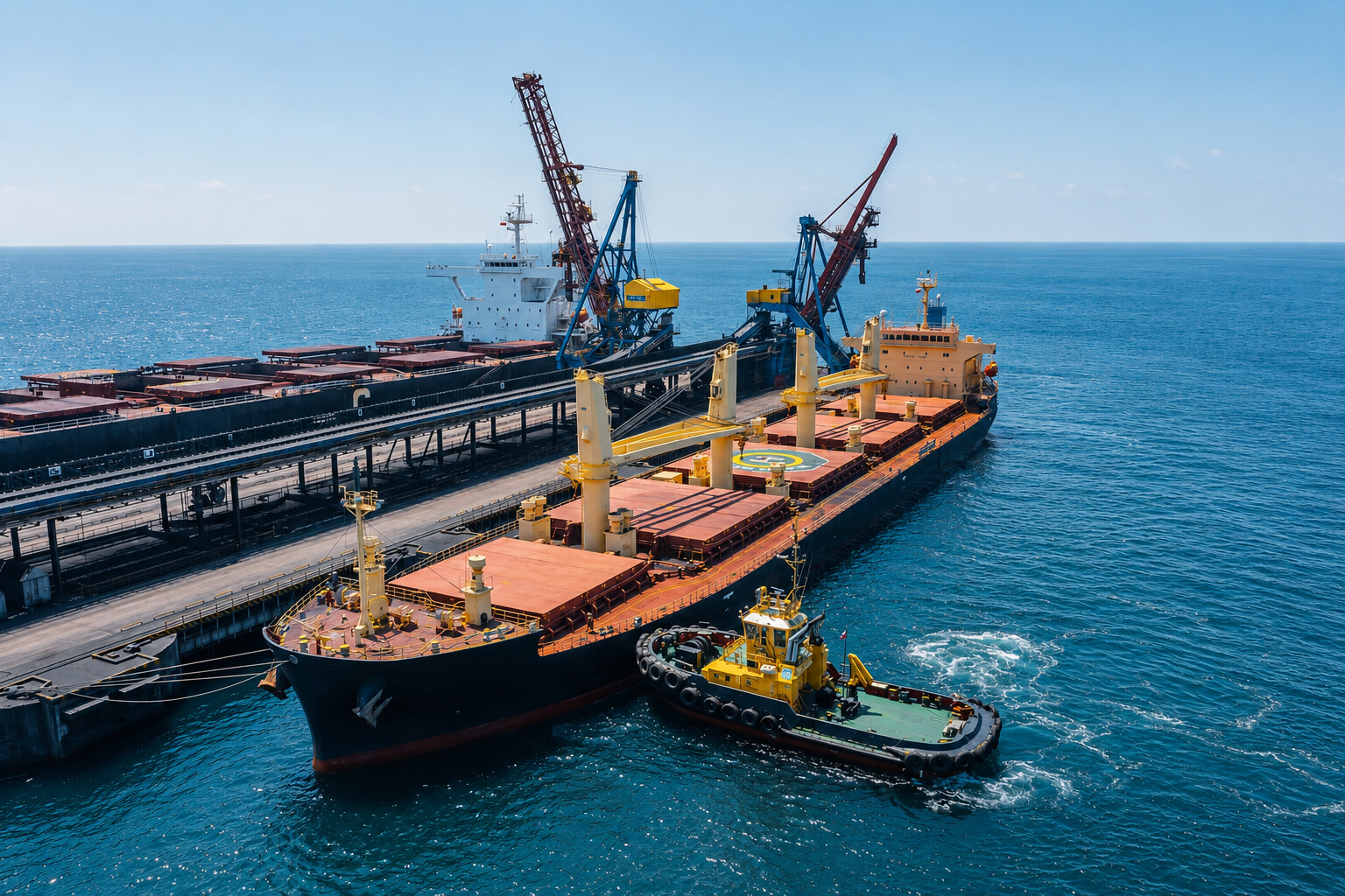 Bulk carrier loading coal at export terminal | The Coal Hub | The Coal Hub Bulk carrier loading coal at a seaborne export terminal as global coal prices show mixed weekly trends