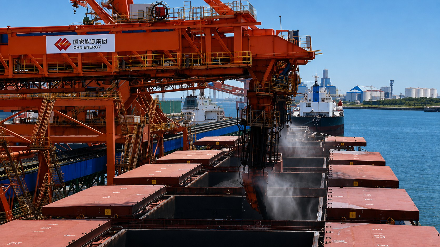 Russian coal exports to China in H1 2026 | The Coal Hub Coal terminal in China illustrating Russian coal exports to China, which fell 20% in H1 2026.